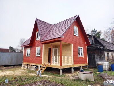 Каркасный дом 6 на 9 м. с мансардой и террасой. Проект К