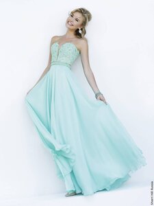 Длинное выпускное платье Sherri Hill 32180 light green ✓