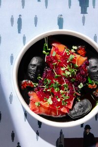 Савиче из форели с картофельными лицами