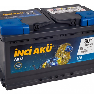 Аккумулятор для авто INCI AKU AGM 80R 800А обр. пл. 80Ач