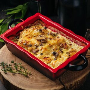 Лазанья с грибами и курицей