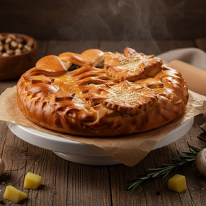 Пирог с картошкой и грибами