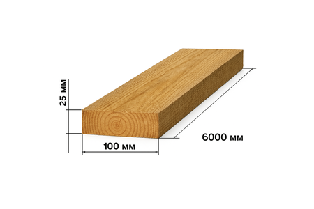 Доска обрезная 100*25*6000мм 1 сорт