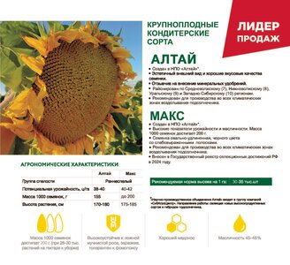 Макс ЭС семена крупноплодного кондитерского сорта подсол