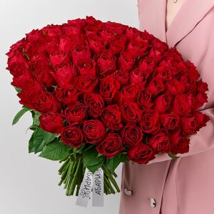 Букет из 101 красной розы Кения