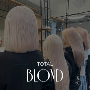 Блондирование корней волос Total blond