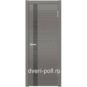 Межкомнатная дверь Moderno L-1 Ясень Графит + Lacobel Gr