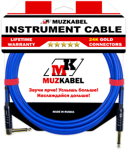 Гитарный кабель MUZKABEL JZMK5N(R) - 1 метр, JACK - JACK