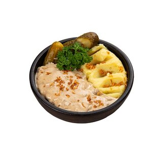 Бефстроганов с телячьими щечками