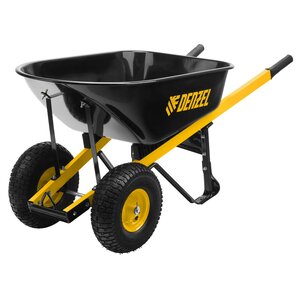 Тачка строительная 140л 250кг двухколесная Denzel