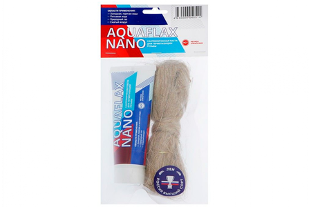 Уплотнительная паста 30гр + лен 15гр Aquaflax nano (6100