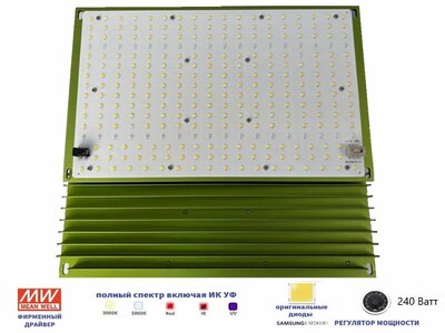 Светильник для растений/ Mean Well 240W/Samsung LM-281B
