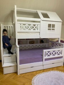 Двухъярусная кровать Домик Прованс