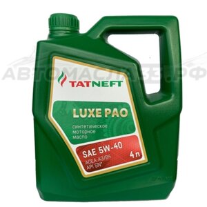 Татнефть LUXE PAO 5W-40 SN 4L A3/B4