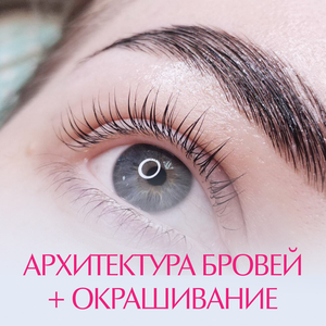 Коррекция бровей + окрашивание