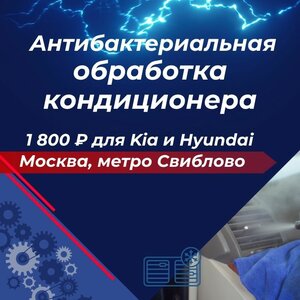 Антибактериальная обработка — 1 800 ₽ для Kia/Hyundai
