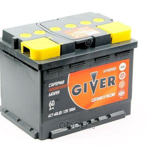 Аккумулятор GIVER 60 а/ч пр пол 245/175/190