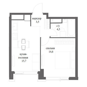 1-к кв. 38,3 м² 