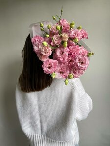Монобукет из 15 розовых лизиантусов