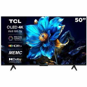 Телевизор TCL 50" 50P7K 4K, QLED, Google TV, черный