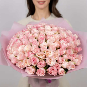 101 розовая роза "Sweet Eve", 40 см