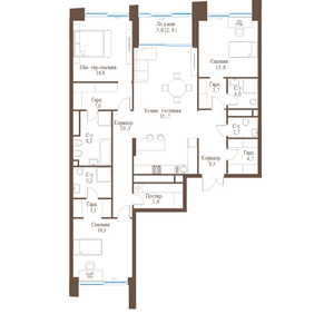 3-комнатная квартира, 150,3 м²