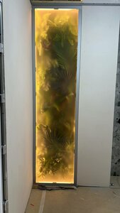 Лайтбокс (фитобокс), искусственные растения за стеклом