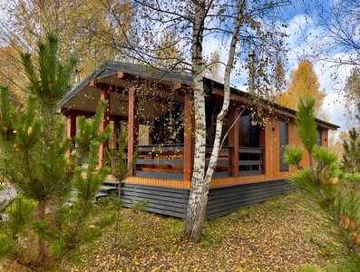 Коттедж с горячим джакузи и камином 