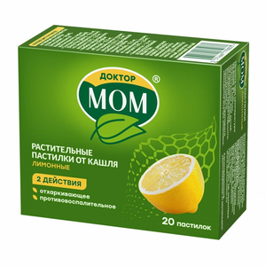 Доктор Мом растительные пастилки от кашля, 20 шт