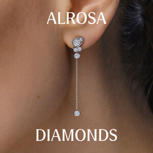 Моносерьга с натуральными бриллиантами ALROSA Diamonds