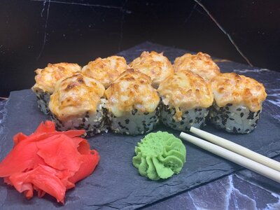 Запечённый с креветкой и беконом