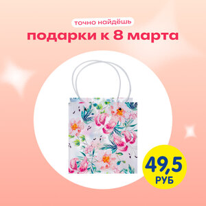 Пакет подарочный, 20,5х20х10 см