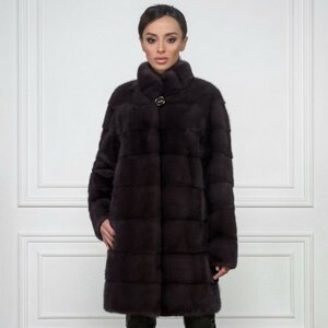 Поперечка из норки махагон 90 см.