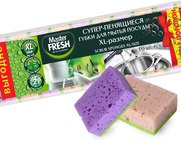 Губки для мытья посуды Master Fresh XL (bubble-поролон)