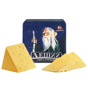 Сыр Леший 50% кубик ~2кг с Грибами /лисичками "Мирослава