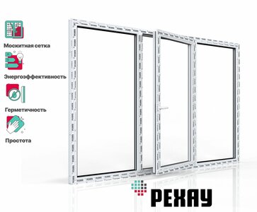 REHAU Пластиковое окно + москитная сетка РЕХАУ DELIGHT