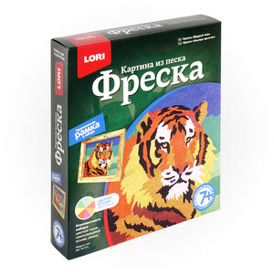 Кп-033 Фреска. Картина из песка "Мудрый тигр"