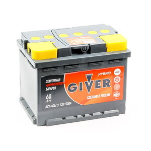 Аккумулятор giver hybrid 60 ач