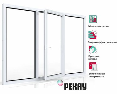 Rehau пластиковое окно + москитная сетка рехау delight п
