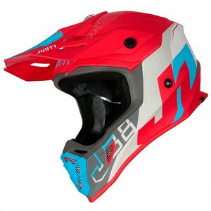 Шлем кроссовый JUST1 J38 Korner, синий/красный матовый, 