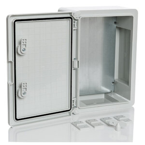 Пластиковый шкаф с монт. панелью IP65. УХЛ1 300х400х170 