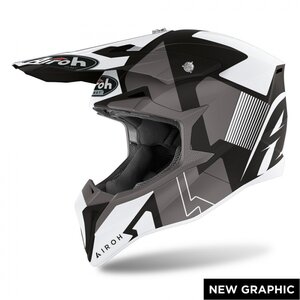 Шлем кроссовый Airoh Wraap Raze, black matt