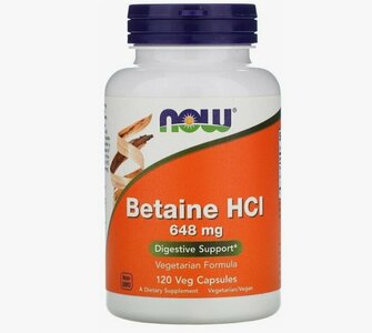 Now foods Betaine HCL 648mg 120 caps.