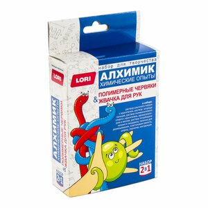 Оп-081 Химические опыты 2 в 1 "Полимерные червяки и жвач
