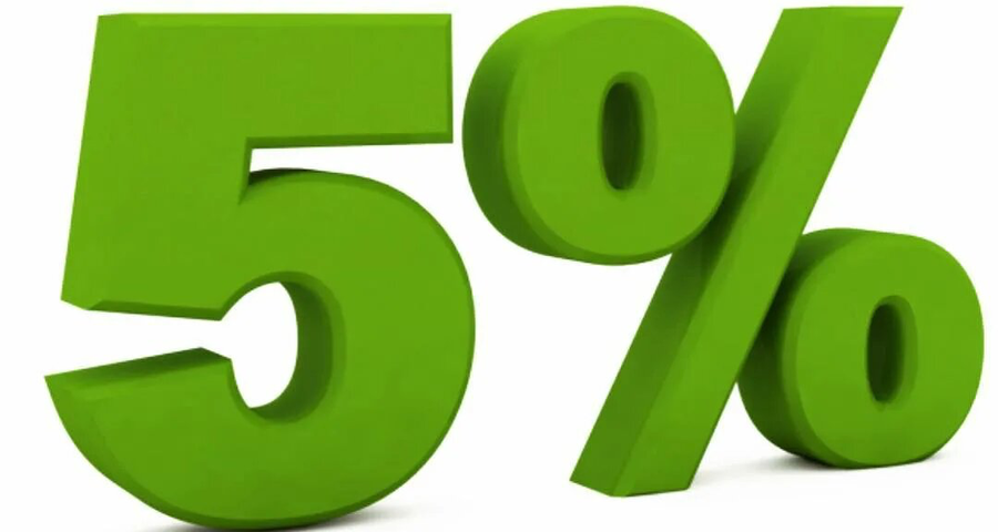 5 Процентов на телефоне картинка