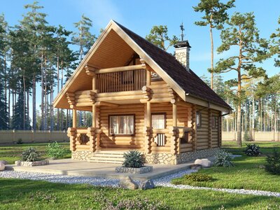 Баня из бревна «Голицино»