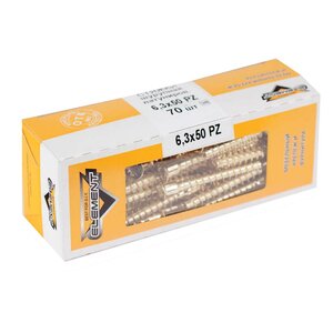 Стяжка шурупная латунированная 6,3х50 PZ (70 шт)"Element