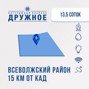 Участок 6 соток в КП Дружное, Всеволожский район, ЛО