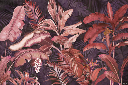 Фреска Ортограф, Jungle burgundy, арт. 32729