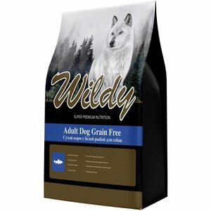 Сухой корм WILDY ADULT DOG GRAIN FREE, белая рыба, 3кг.